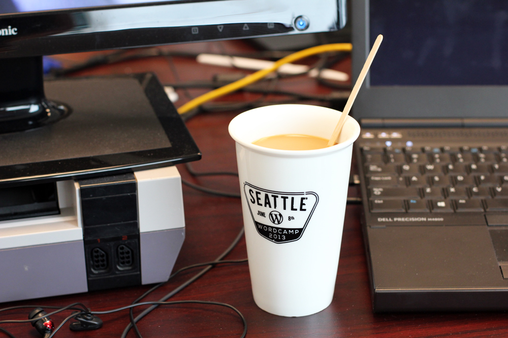 coffee in a WordPress mug