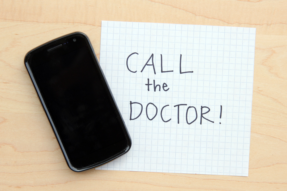 phone and note to call doctor