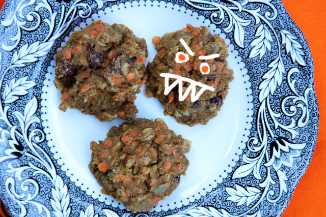 Red Lentil Pumpkin Monster Cookies