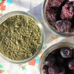 hemp protein powder with blueberries and blackberries