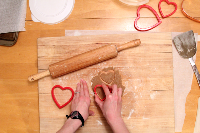 rolling sugarless sugar valentines day cookies