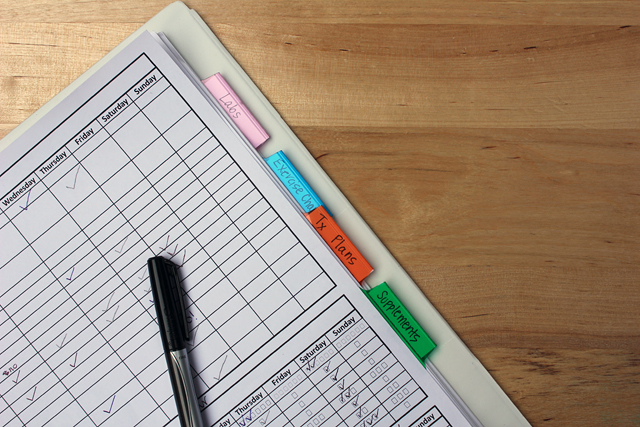 health management notebook checklist