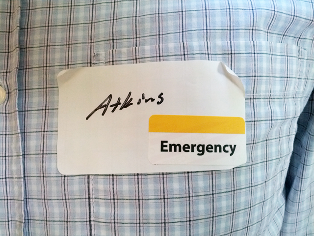 emergency room name tag