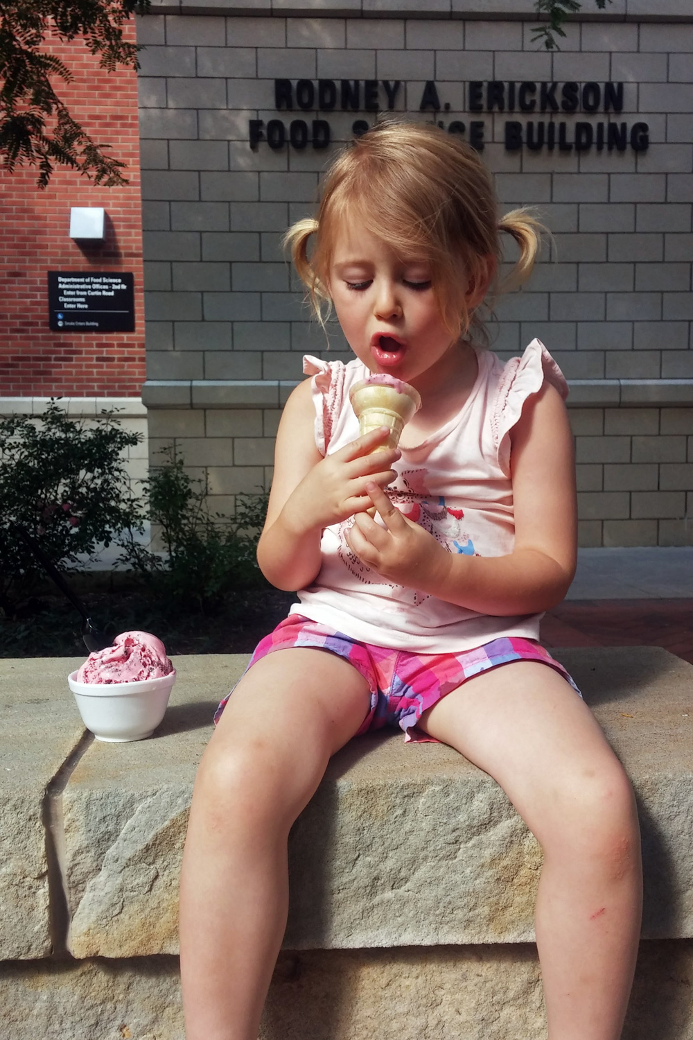 toddler eating ice cream