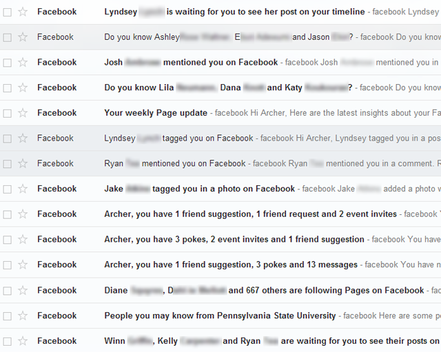 Facebook emails