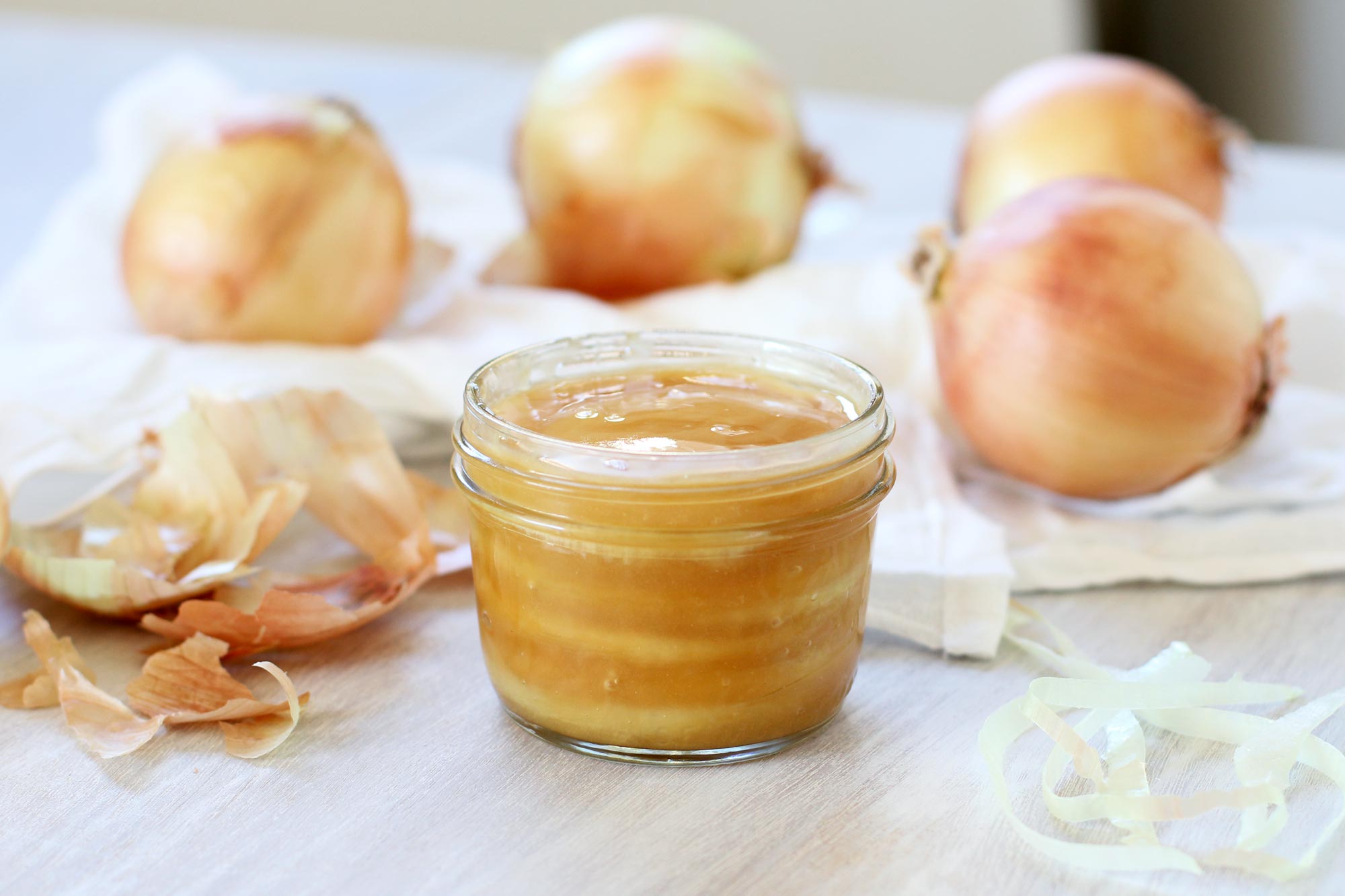 DIY Onion Cough Syrup soaking