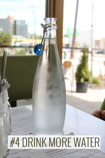water bottle on table