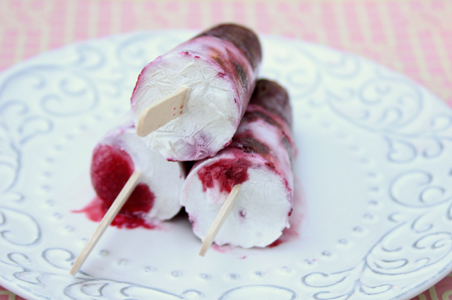 roasted smashed marionberry popsicles