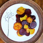 grilled golden and red beets