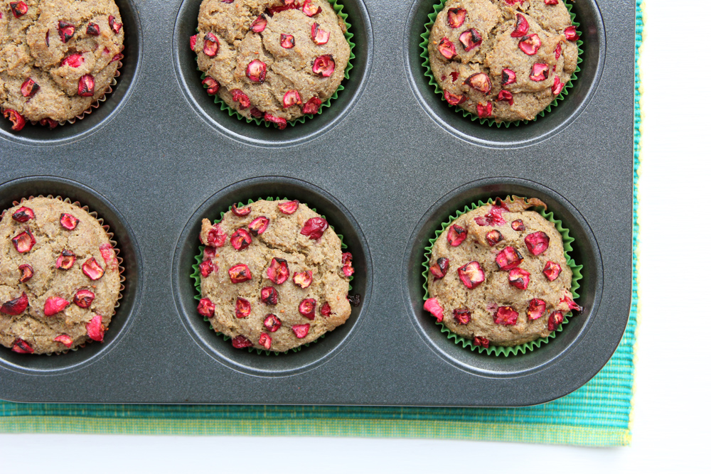 Chamomile Cranberry Muffins in pan