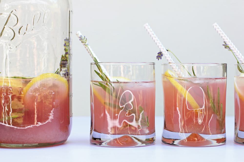 lavender lemonade ready to serve