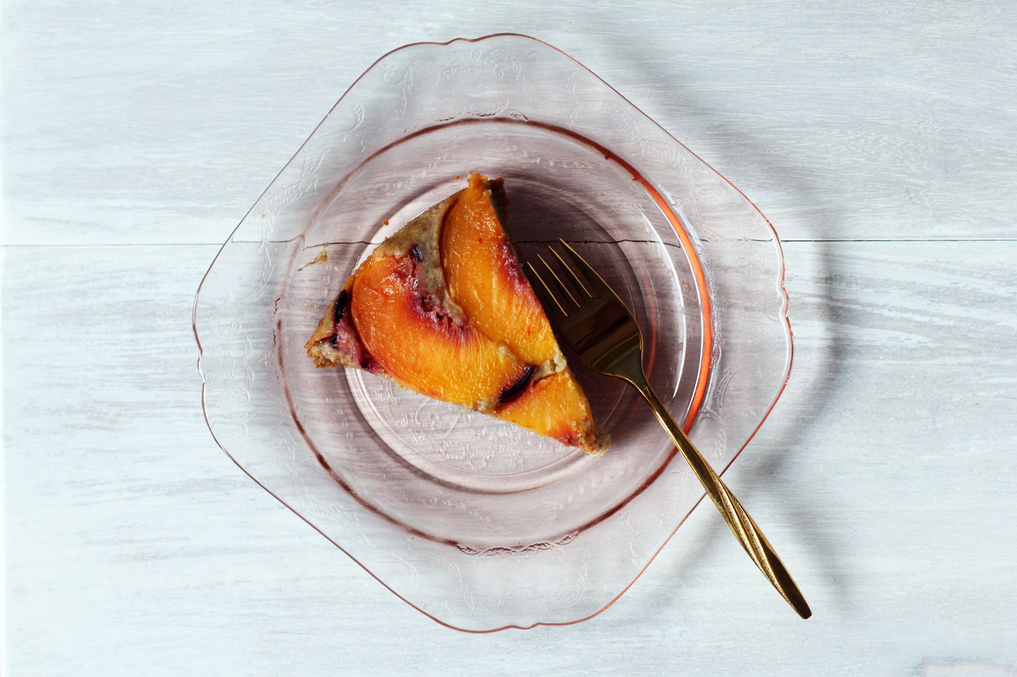 hibiscus peach upside down cake