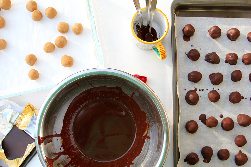 making chocolate covered peanut butter balls vegan