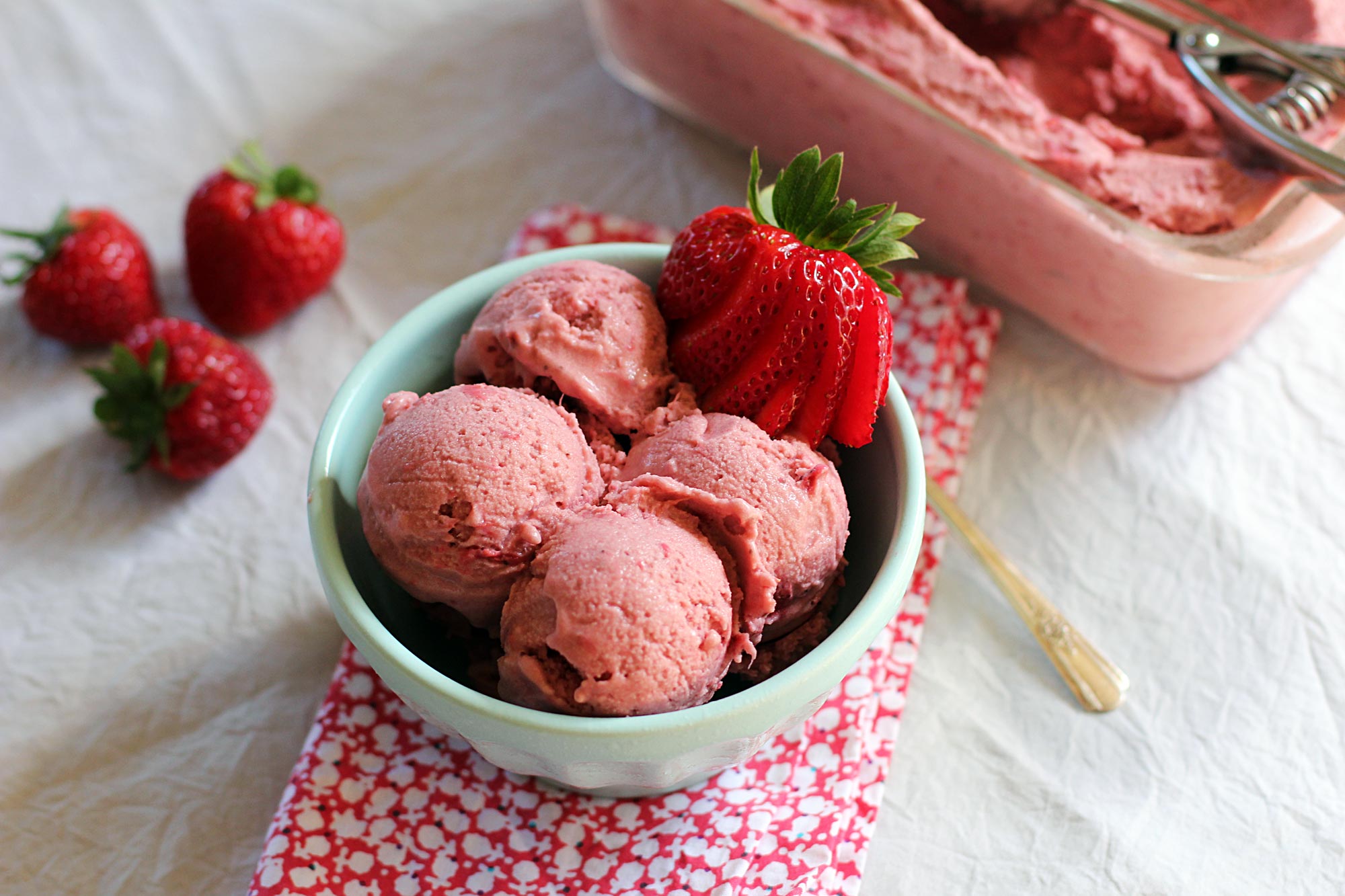 Roasted Balsamic Strawberry Ice Cream pea milk