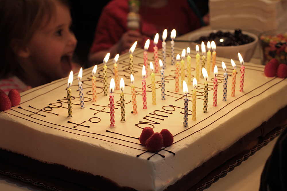 30th birthday cake lighting