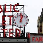 run with time clock pike place public market center