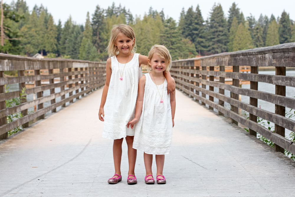 the girls on a dock