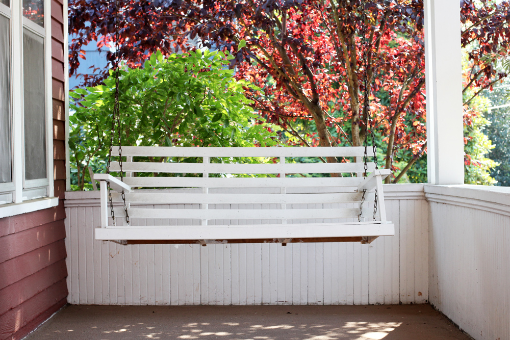 porch swing at new office