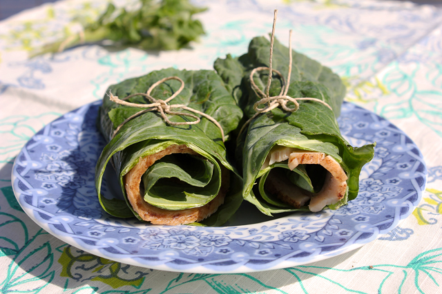 turkey collard greens oregano roll-up