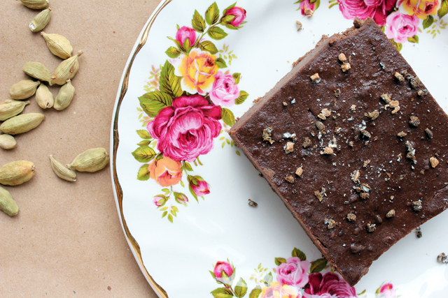 cardamom date sweetened black bean brownie