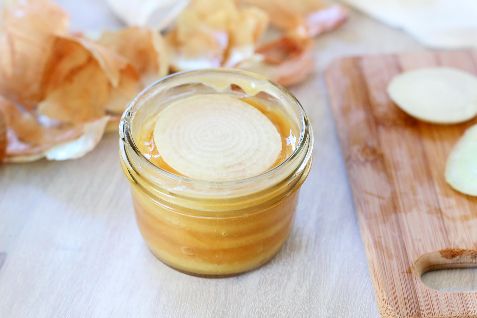 DIY Onion Cough Syrup layering