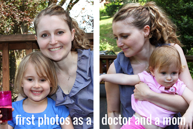 first photos as a doctor and a mom